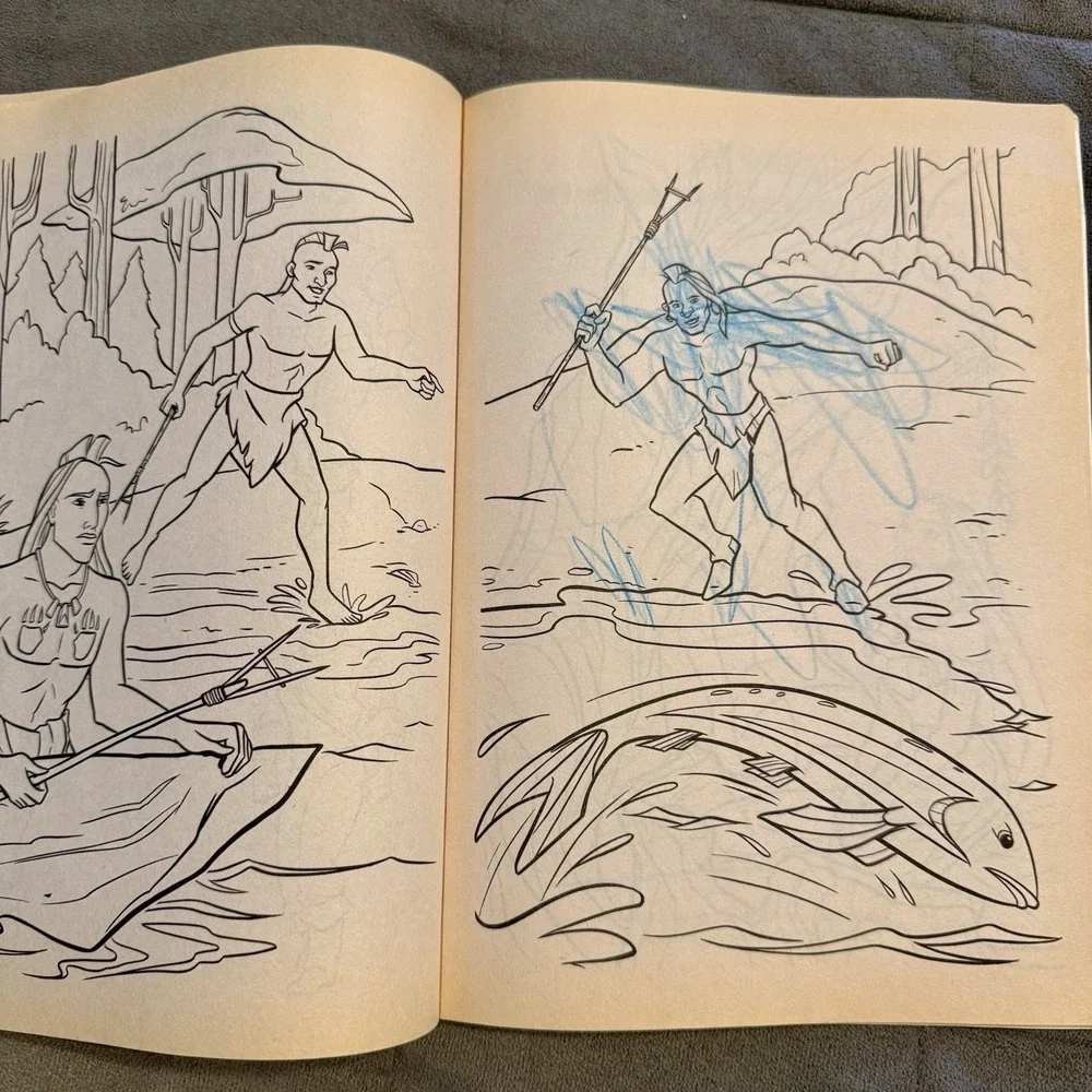 Disney Pocahontas Coloring Book Golden Books 1995 Vintage All‎ Pages Unused
